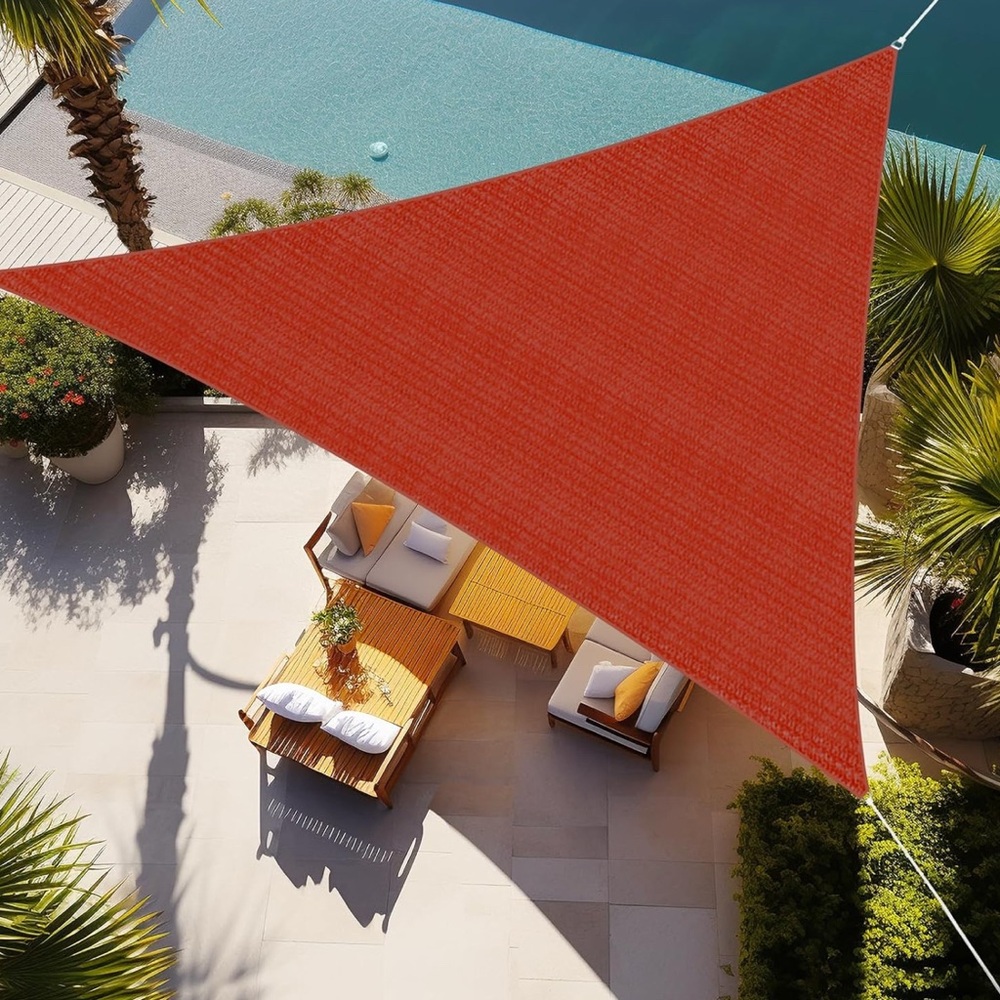 Red Triangle Sun Shade Sail